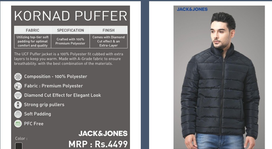 Jack & Jones Kornad Puffer Jacket – Black