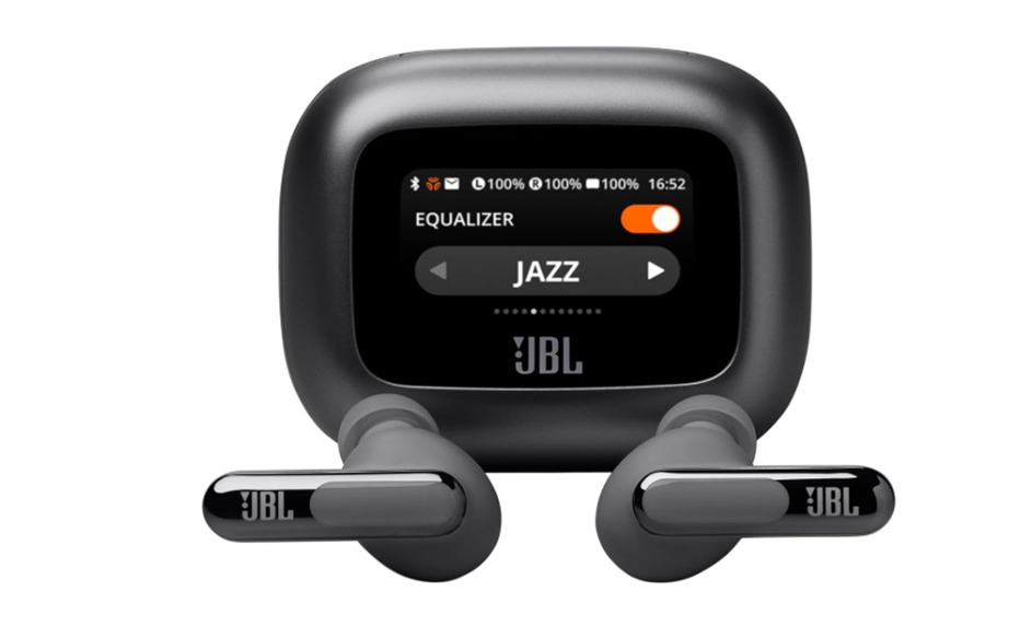 JBL New Launch Live Beam 3 TWS,Hi-Res Audio True ANC Earbuds,Smart Case with Touch Display,48H Playtime,Wireless Charging,6 Mic,Multipoint Connection,Ip55 Proof, Headphones App,Personi-Fi 3.0 (Black)